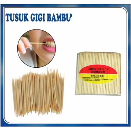 Tusuk Gigi Bambu Refill / Tusuk Gigi Bamboo Murah Tusuk Gigi Bambu1 Pack Isi 80 Batang