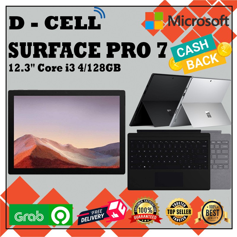 Microsoft Surface Pro 7 Platinum / Black i3 4GB/128GB