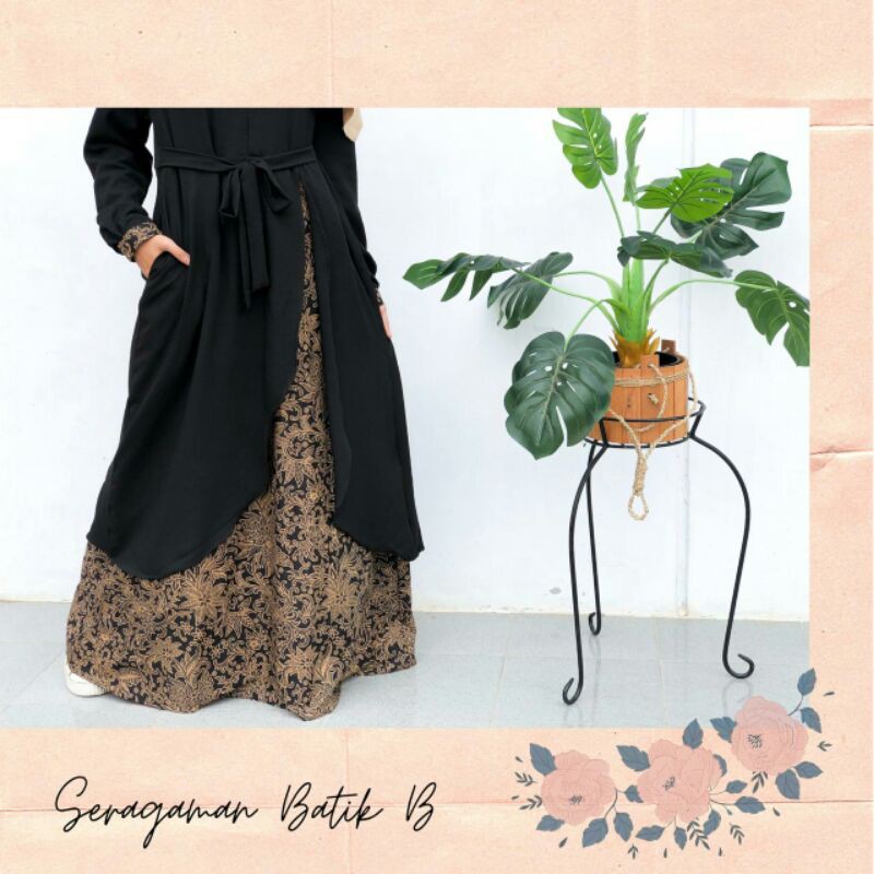 gamis ibu batik pekalongan motif B creamy by SAE harga murah kualitas butik
