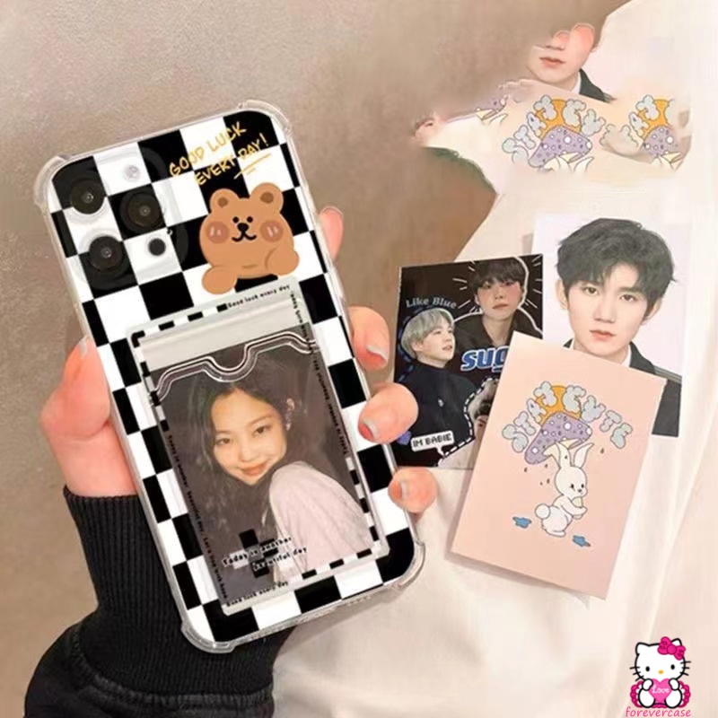 Soft Case Dompet Kartu Motif Kartun Beruang Untuk Redmi Note 9 Note11 Note10 Note9Pro 11Pro 10s Pro Max Redmi 10A 9A 9C NFC 10C 9 Mi 11 Lite