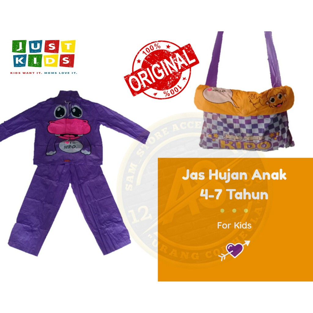 JAS HUJAN ANAK JAS HUJAN KIDO ANAK JAS HUJAN BAJU CELANA KIDO KARAKTER