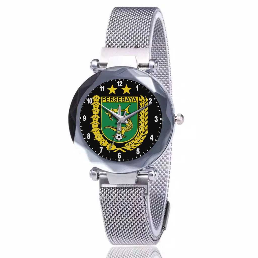 Jam Tangan Wanita Custom - Bonita PERSEBAYA MOTIF 6 Free Box &amp; Batre Cadangan