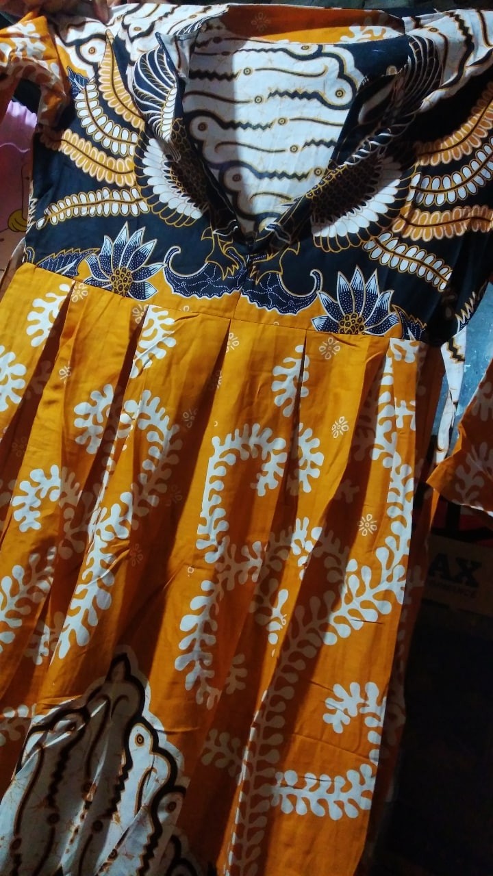 Zola_batik Batik Couple Gamis Katun Halus 2772 Hq - Seragam Batik Katun Bisma