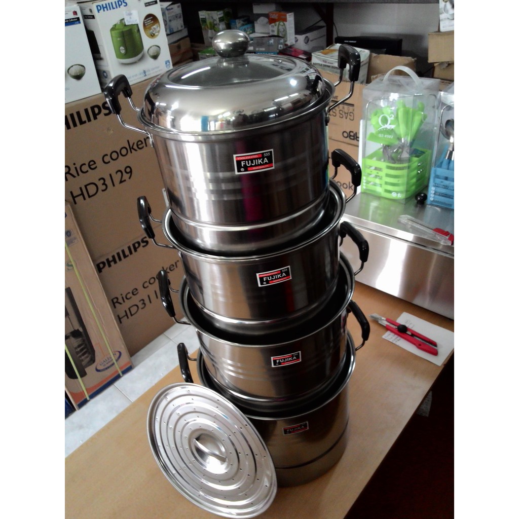 Panci Steamer FUJIKA 4 Set Stainless Steel