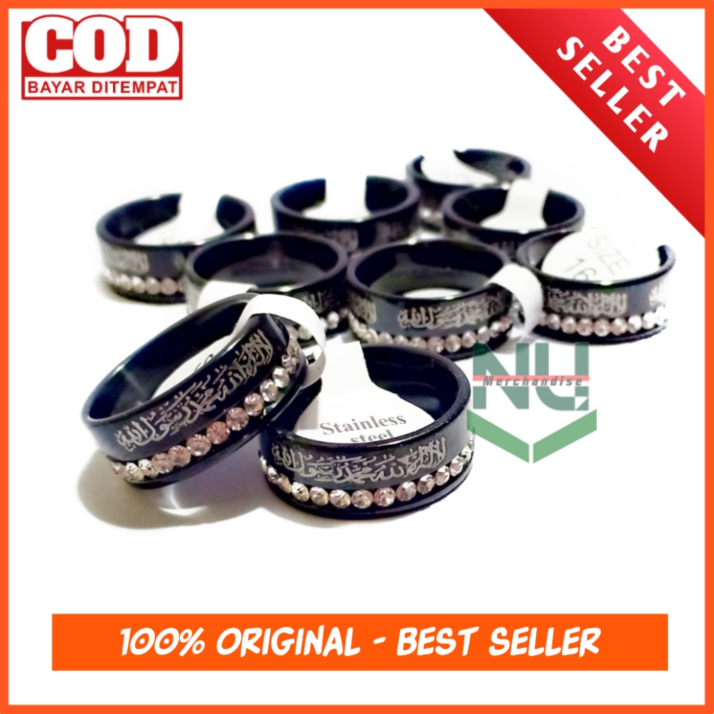 Cincin Tauhid Permata Hitam Emas / Cincin Majelis / Cincin Tauhid Keren