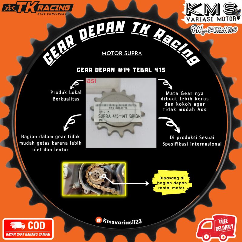 gear depan supra  415 tk racing size 14