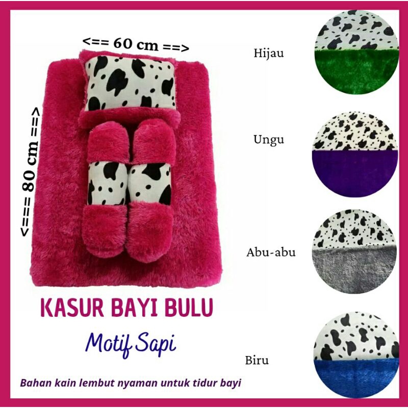 Baby Bed Set Kasur Bayi Bulu Rasfur Karakter Bermotif