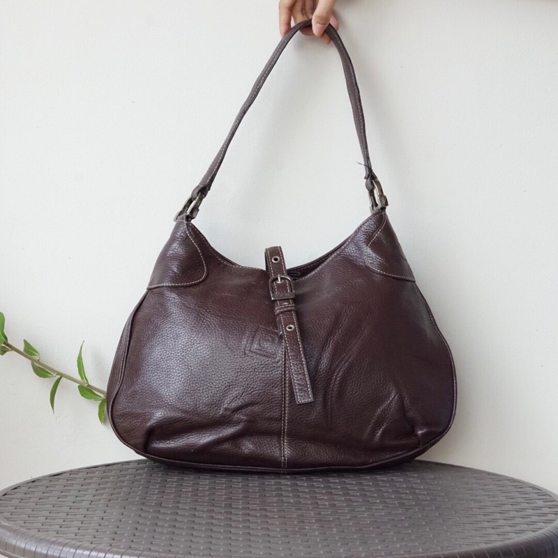 PRELOVED Tas Brand Sisley | Shoulder Bag | Hobo Bag | Genuine Leather | Kulit Asli | Brown