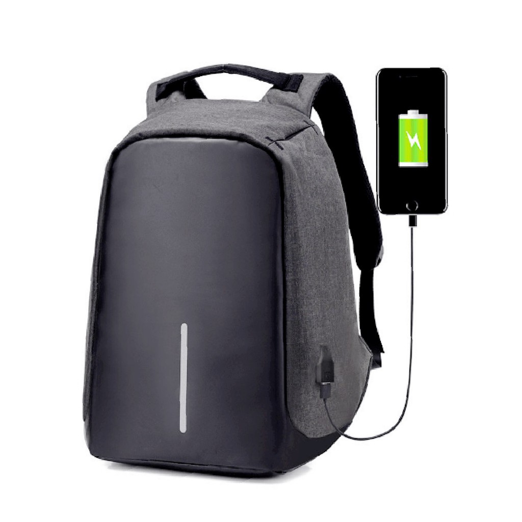 Tas Ransel Pria Anti Maling Kanvas Premium USB Port Import 1081/ 1000