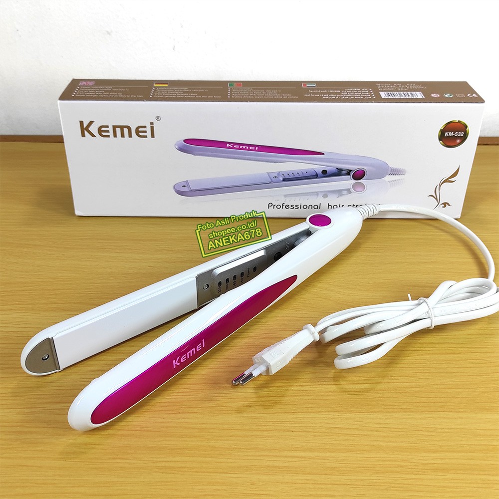 KEMEI KM 532 CATOKAN LURUS ALAT CATOK RAMBUT KERAMIK ORIGINAL KM532