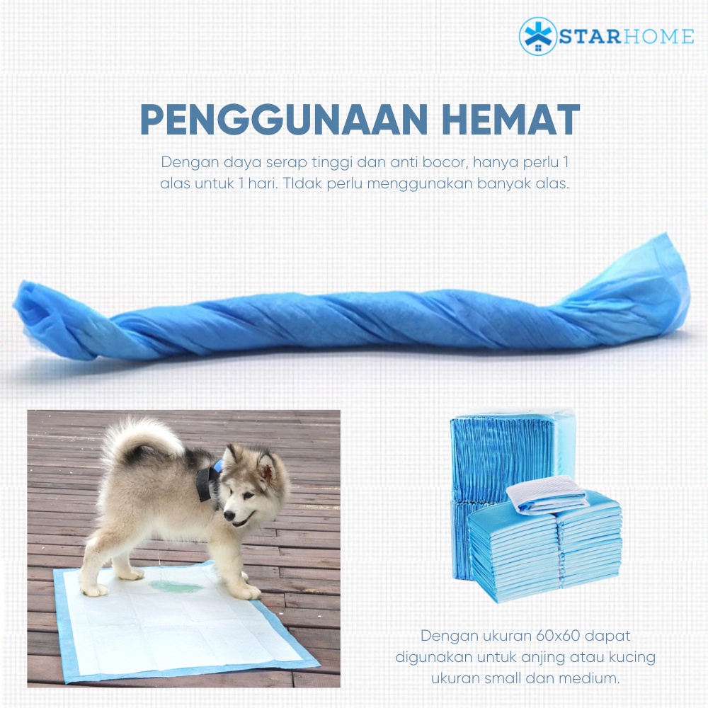 Pet Underpad 60x60 cm Training Pad Kucing Anjing Perlak Kucing Alas Pipis Kucing Tatakan Toilet Portable Toilet Pet