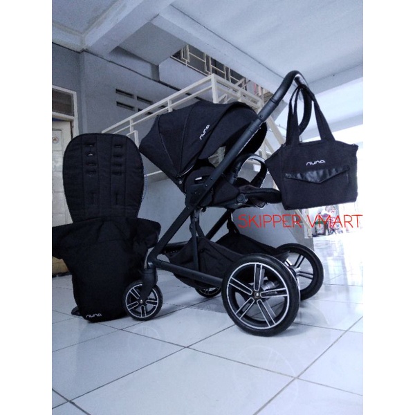 Stroller Kereta Bayi NUNA MIXX 2 CAVIAR BLACK LENGKAP FOOTMUFF N TAS  Preloved
