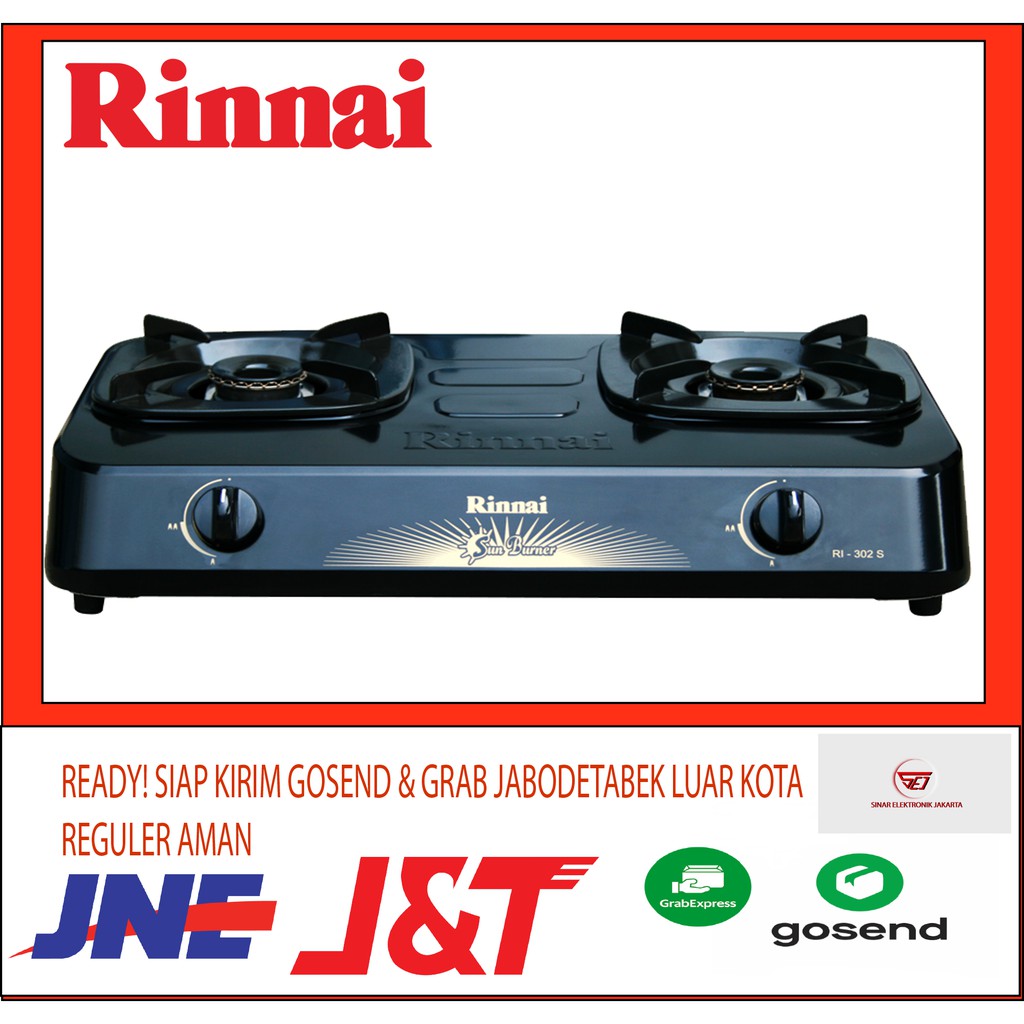 PROMO Kompor Gas Rinnai RI302S 2 TUNGKU . Baru &amp; Bergaransi Resmi