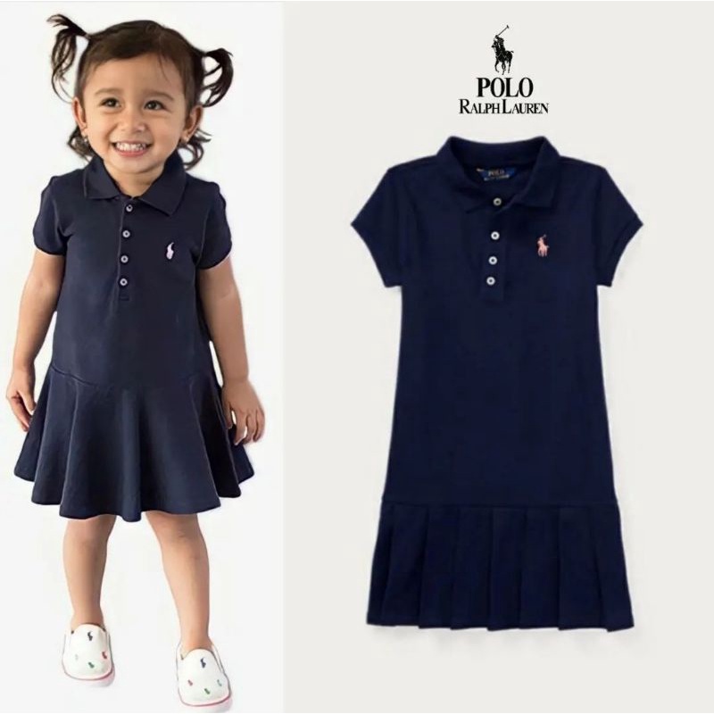 Polo Ralph Laure* - Dress Anak Bayi | Size 18, 24 bulan-Navy Pique