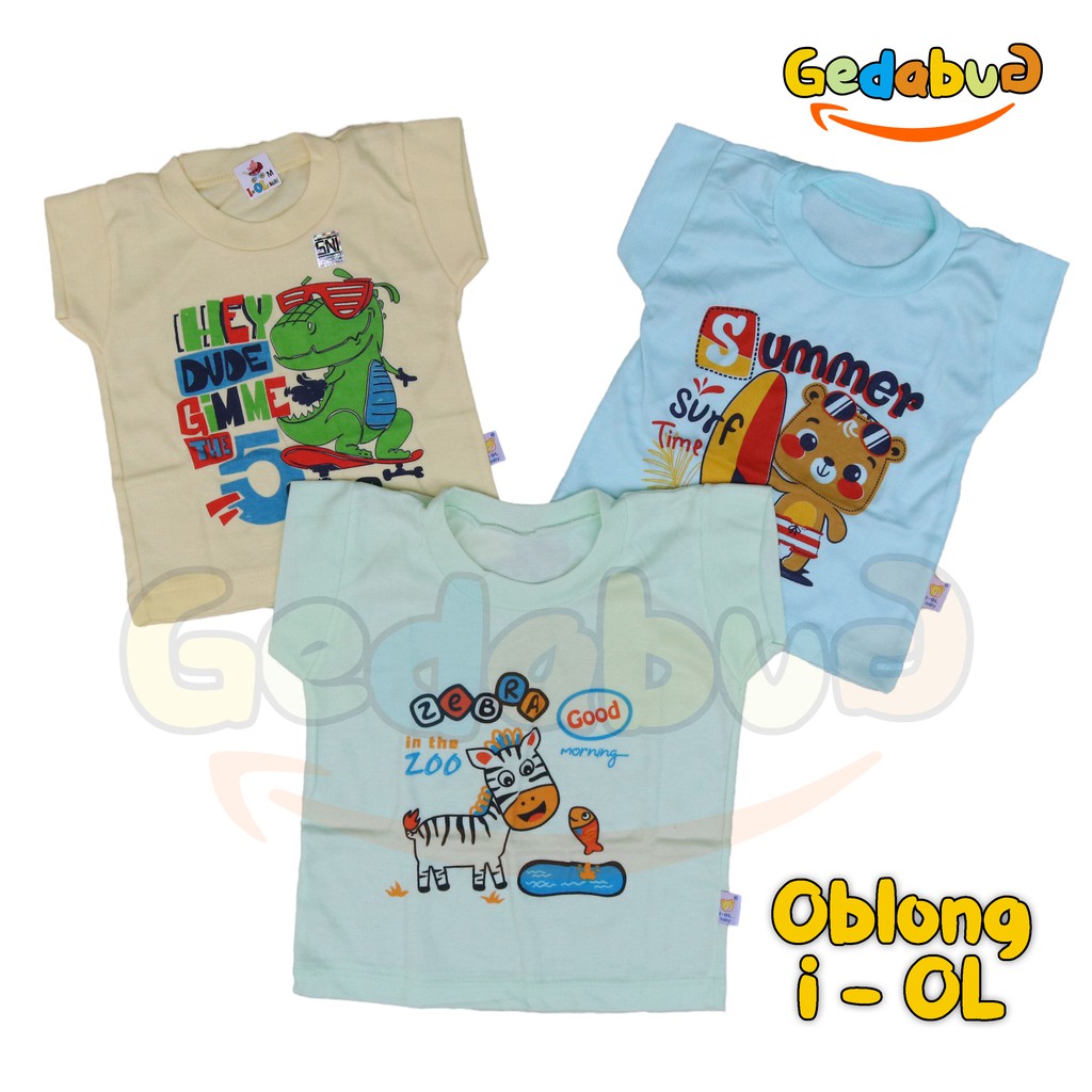 Kaos Oblong Anak IOL Motif | Pakaian Bayi Gambar Karakter Lucu