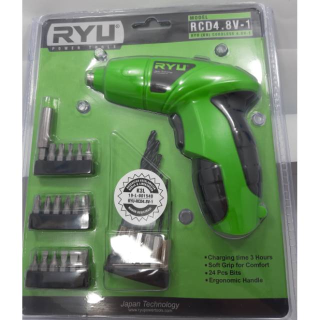 MURAH...MESIN BOR BATERAI SET 4.8V  / MESIN BOR TANGAN RYU/Mesin Bor Obeng Baterai Cordless Screwdriver RCD 4.8V-1 RCD4.8 V-1