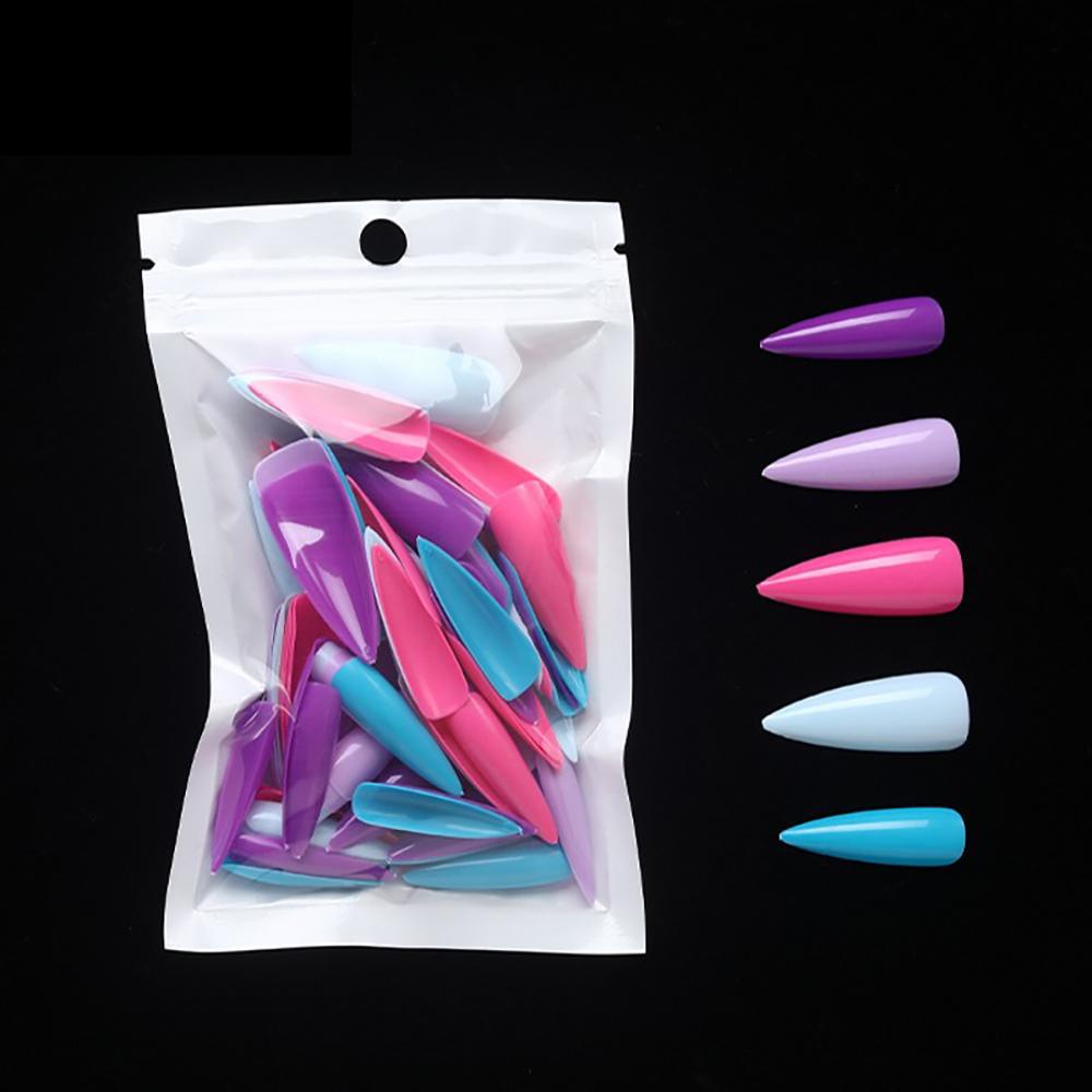 Mxbeauty Nail Art Tips Buatan DIY Manicure Ballerina Tekan Pada Kuku Penuh Penutup Kuku Palsu