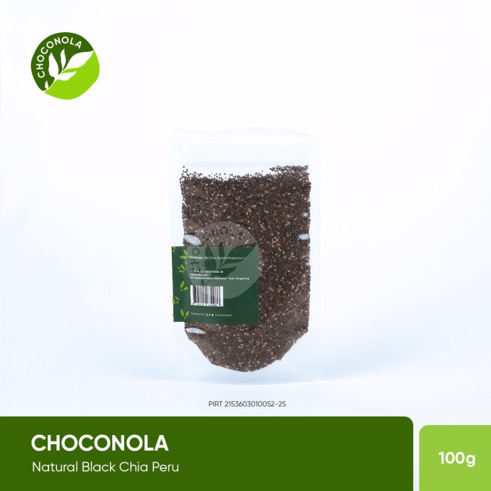 

Q12S Choconola Natural Black Chia Seed Peru 100 Gram D51qs