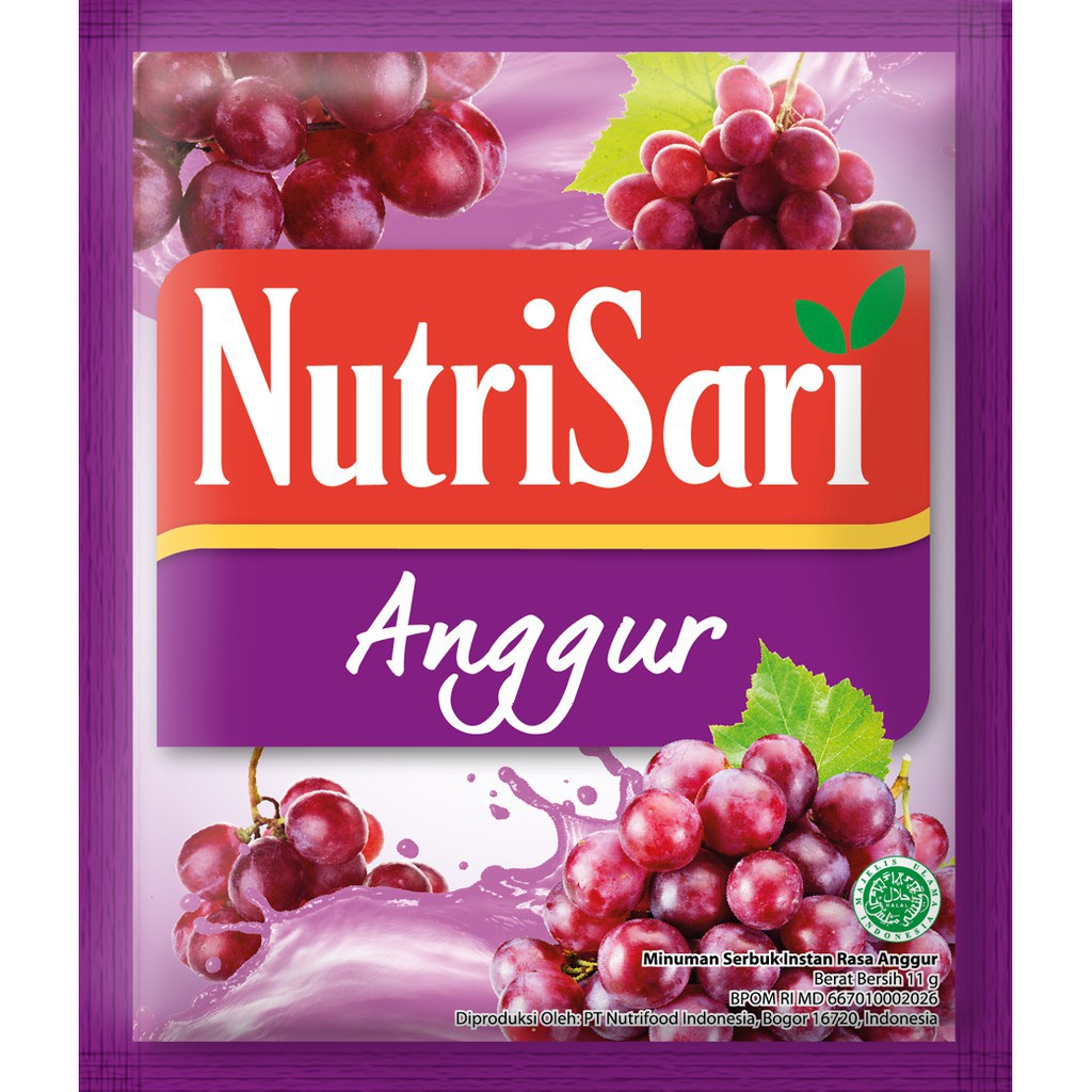 

Nutrisari Anggur | Minuman Serbuk Instan Rasa Anggur