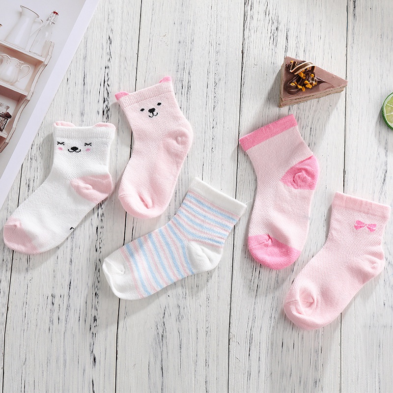 5 Pasang Kaos Kaki Bayi Impor 1 Set / Kaus Kaki Import 5IN1 Baby Socks Bundle 5in1 Pastel Colors / Kaos Kaki Lucu Pink Perempuan Blue Laki Laki