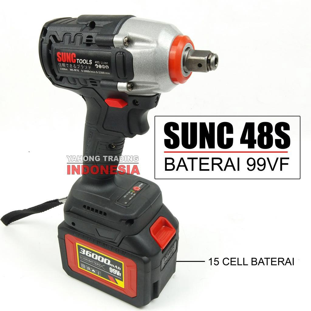 Mesin Impact Baterai Cordless Impact Wrench BRUSHLESS 48S 99VF SUNC TOOLS