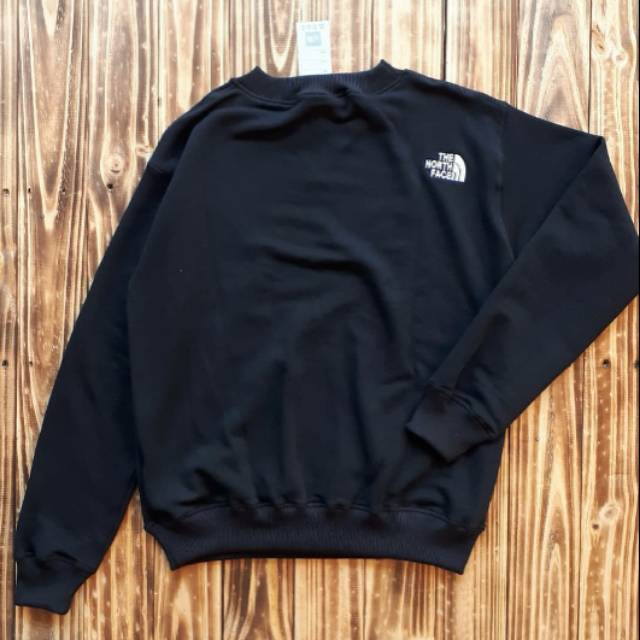Crewneck the north face logo varian black full katun flecee