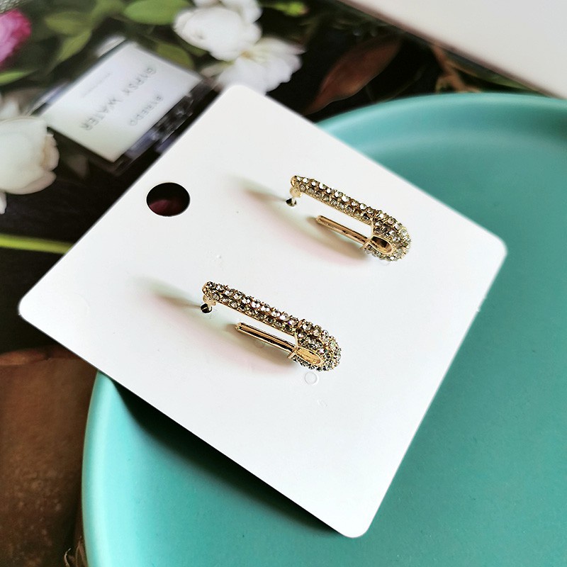 Anting Tusuk Silver Needle 925 Hias Berlian Gaya Korea