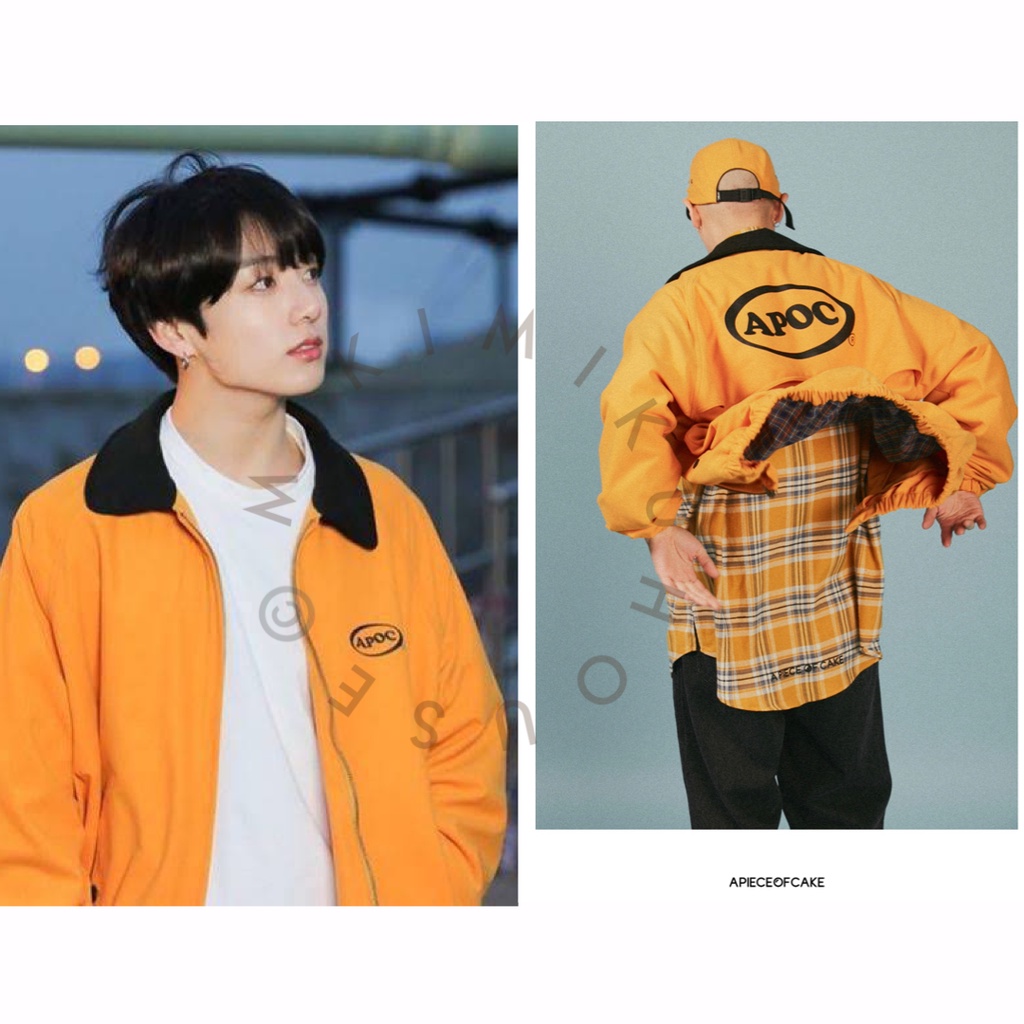 JUNGKOOK Oval Logo Blouson JACKET OFFICIAL APOC A EUPHORIA PIECE OF CAKE APIECEOFCAKE YELLOW KOREAN 