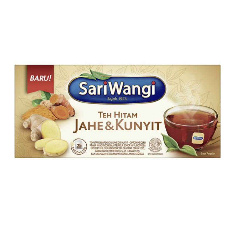 

Sariwangi teh hitam jahe & kunyit celup isi 25