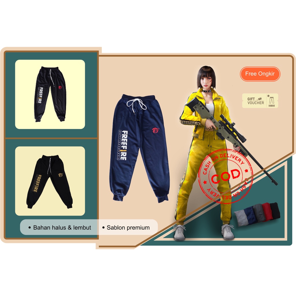 Jogger Anak FreeFire PREMIUM Bahan Adem Celana Gaming Free Fire