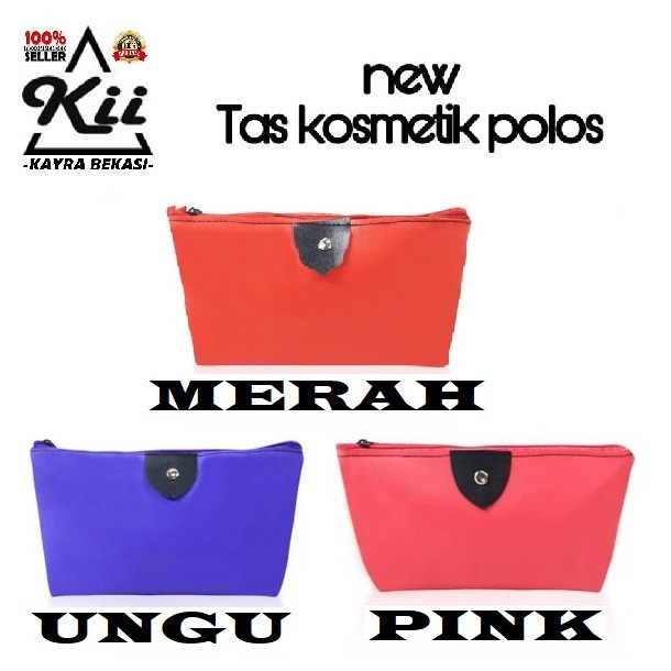 Tas Dompet Kosmetik Polos - Travel Bag Kosmetik Pouch - Mini Organizer