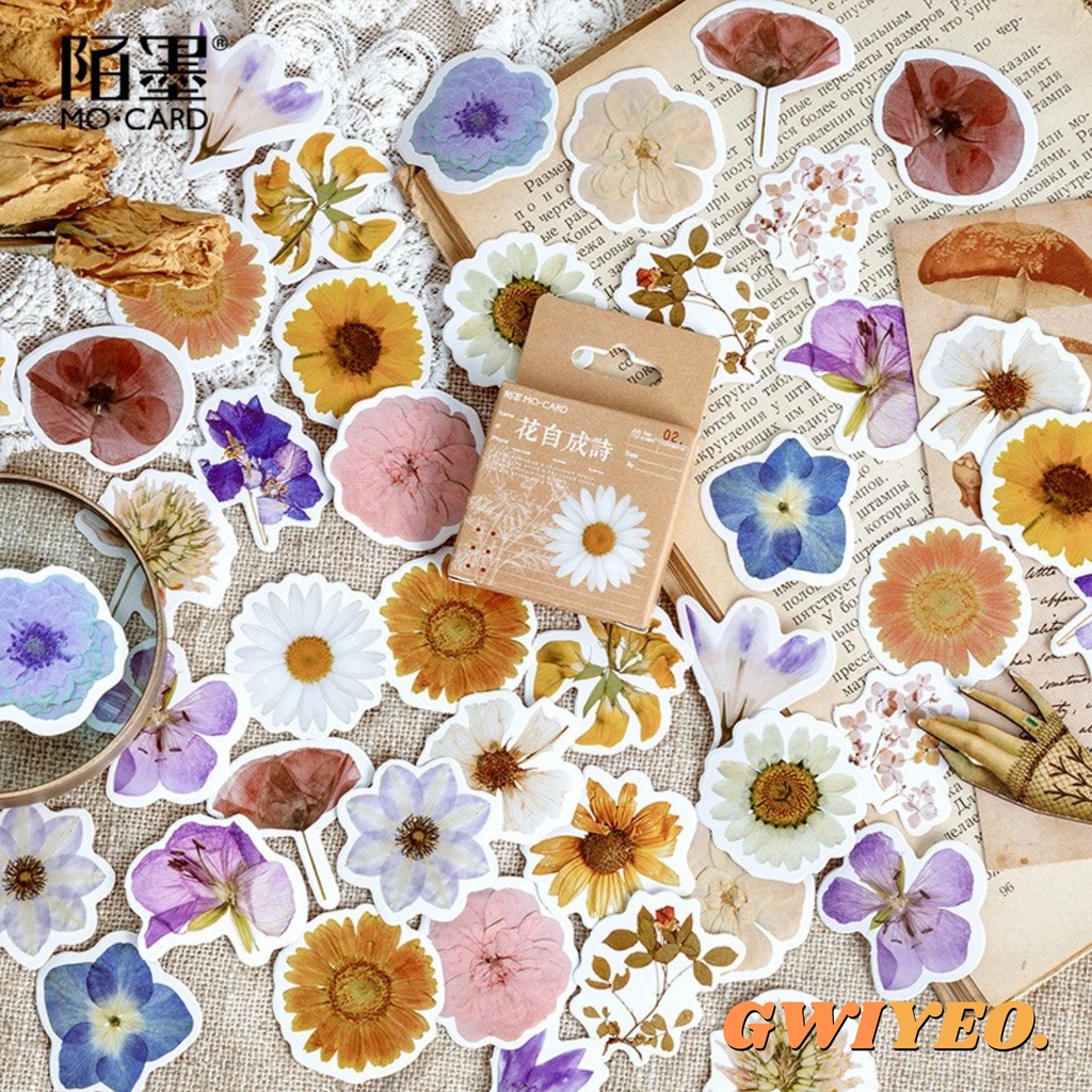 

46 Pcs Sticker Pack Flower Aesthetic Decorative Stickers