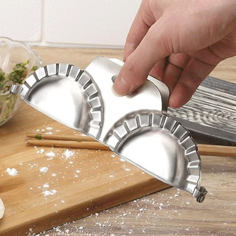 Cetakan Pembuat Pangsit Ravioli Kepala Ganda Bahan 304 Stainless Steel Untuk Dapur