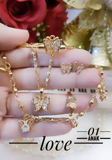 Xuping set perhiasan anak lapis emas 18k 1603h