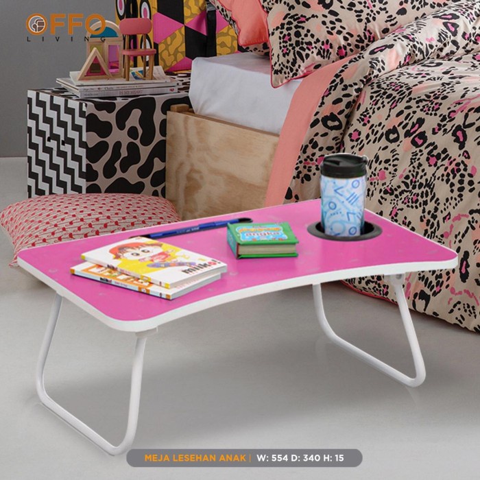 Offo Living Furniture - Meja Kerja/ Meja Laptop Serbaguna WHT