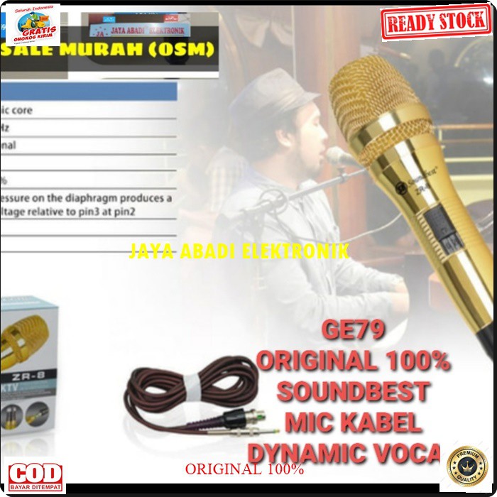 G79 SOUNDBEST MIK KABEL DYNAMIC LEGENDARY KARAOKE VOCAL MUSIK MIKROPHONE AUDIO SOUND SYSTEM PENGERAS SUARA PRO PROFESIONAL MIKROPHONE LEGENDARIS GOLDEN TERBUAT DARI BESI METAL BISA DIGUNAKAN SEGALA JENIS AUDIO TANPA MENGGUNAKAN BATRAI