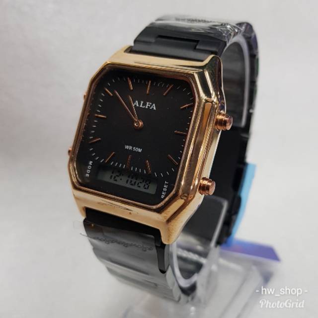 Jam Tangan Wanita Alfa Dualtime 8003 Original