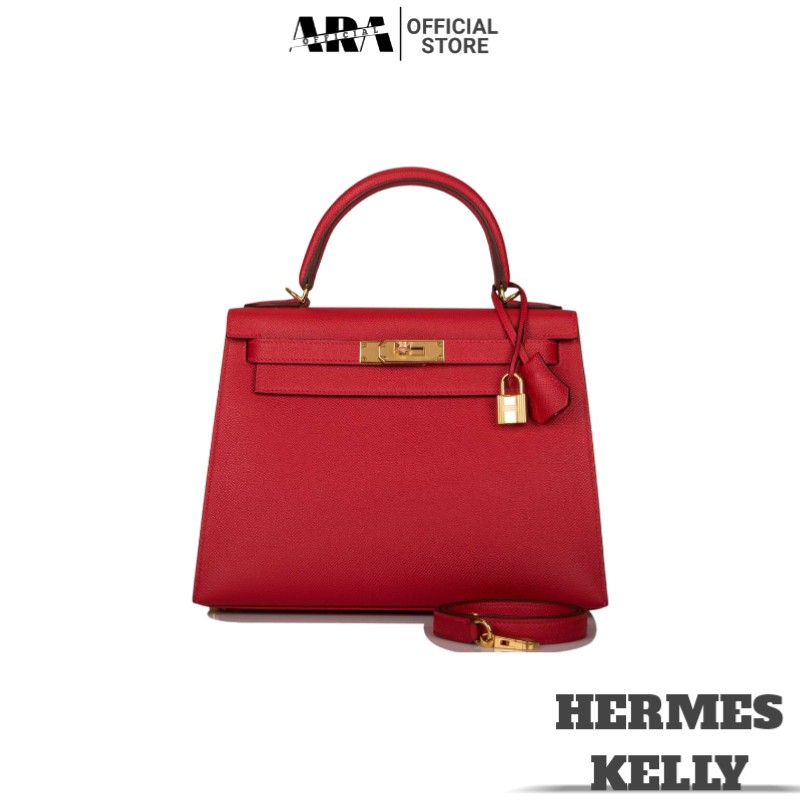 Tas Kelly Warna Merah Premium Uk 28 l Tas Selempang Wanita Import