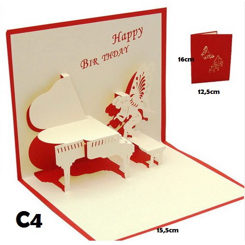 3D card Kartu ucapan 3 dimensi PopUp Card Romantis Unik