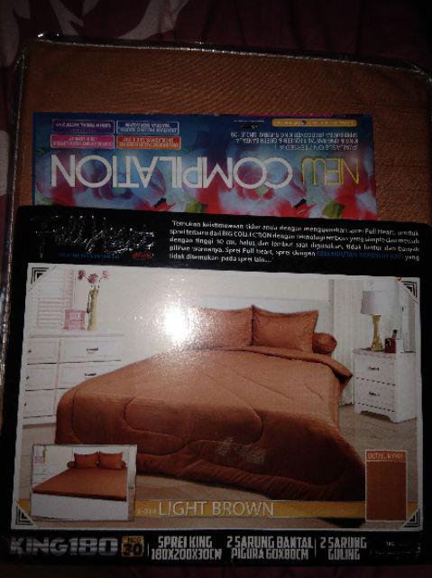 Fullheart Sprei Polos 180x200 Tinggi 30 Warna Polos Merah Putih - King 180 T30  Sp