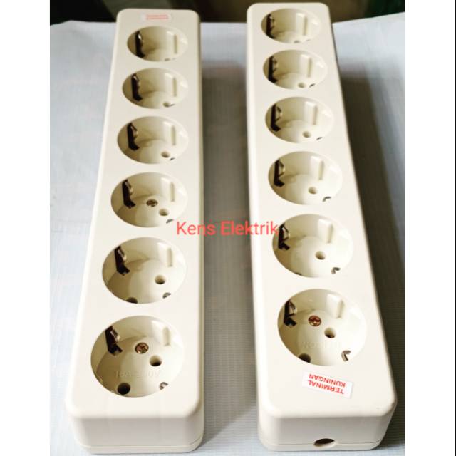 Stop Kontak 6 lubang Colokan 6 lobang Terminal Kabel Kuningan 6lubang UTOCON