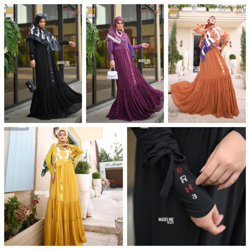 [ER.HA SYARI] GAMIS SYARI TERBARU / DRESS SET BASIC PRINTING " MADELINE VERSTALITE " By ERHA SYARI /