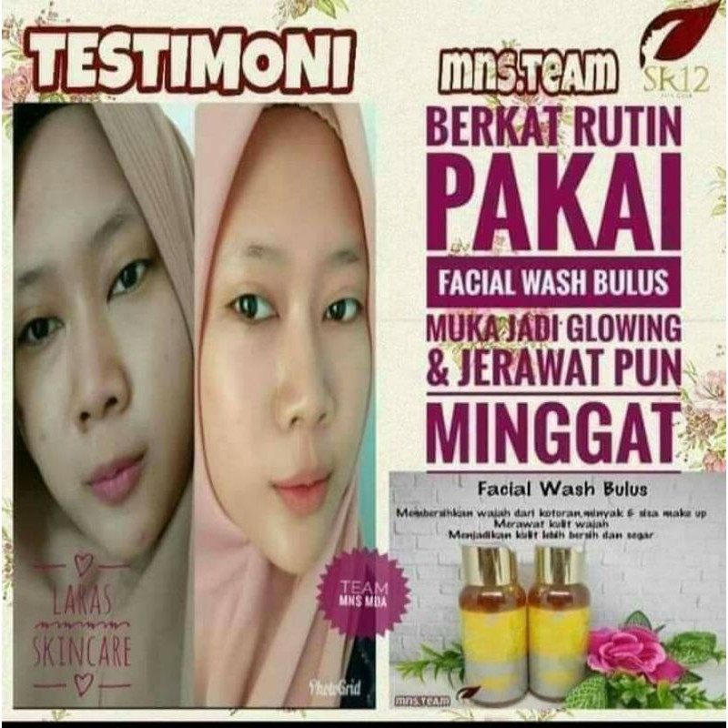 FACIAL WASH BULUS SR12 100ml SABUN CAIR PEMBERSIH WAJAH KULIT NORMAL FLEK HITAM JERAWAT KOMEDO