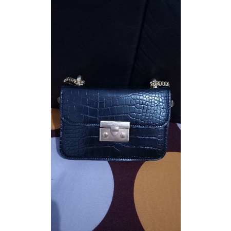 Sling bag CK Croco Hitam
