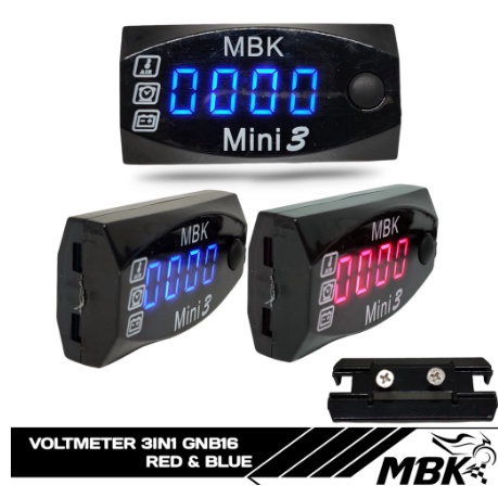 VOLT METER AKI  VOLT METER / VOL AKI MOTOR VOLT METER AKI MOTOR DIGITAL BIRU MERAH UNIVERSAL