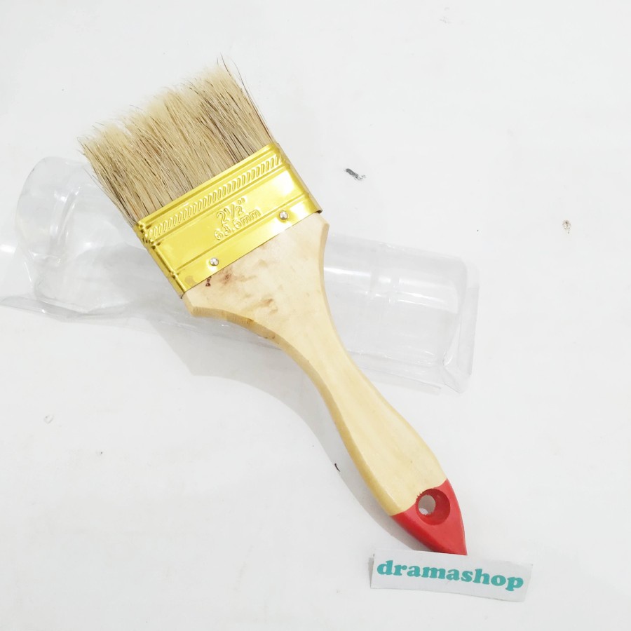 Kuas Cat Paint Brush Gagang Kayu Serba Guna 2.5&quot; 2,5&quot; DRAMASHOP