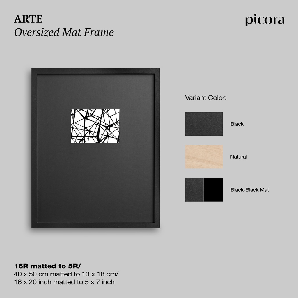 PICORA ARTE Oversized Mat Frame 40x50cm 16R/5R Bingkai Foto Dinding