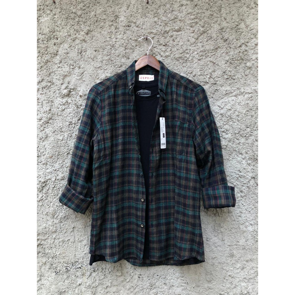 Kemeja Flanel Casual Pria Bahan Premium  Merk Esprit #fl.esprit.25