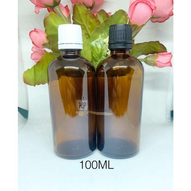 Botol Kaca Amber 100ml Tutup Filler Segel Botol Essesial Oil 100ml