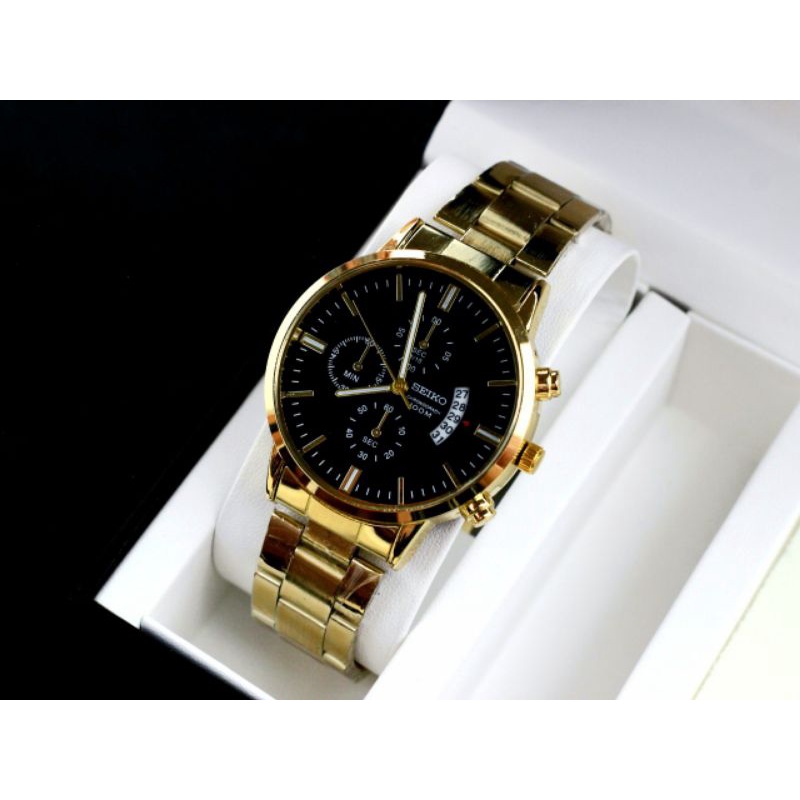 (COD)✅JAM TANGAN WANITA SE1KO CHRONO OFF STAINLESS STEEL FB0698 FREE BOX KANCING